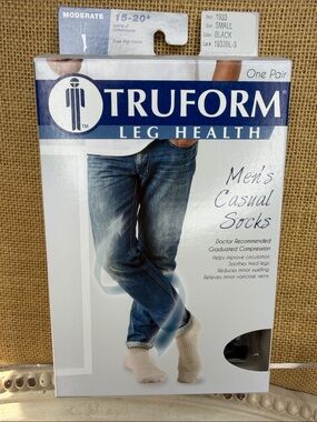 Truform Men’s Casual Socks - Black (Small)